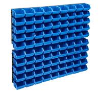 vidaXL Kit de bacs de stockage 96 pièces - Bleu et Noir