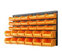 vidaXL Kit de bacs de stockage et panneaux muraux 32 pcs Jaune et noir