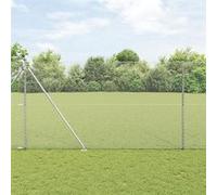 vidaXL Kit de Clôture 2 pièces Acier galvanisé 25 x 1,5 m Durable 3353388 Vert G