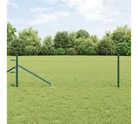 vidaXL Kit de clôture Set de 2 Vert forêt Métal, plastique 25 x 0,5 m 3353083 Vert G