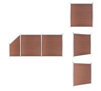 vidaXL Kit de clôture WPC 2 carrés + 1 oblique 446x186 cm Marron - Panneaux de clôture