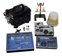 vidaXL Kit complet aérographe professionnel avec 3 pistolets