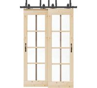 vidaXL Kit de ferrures pour portes coulissantes 152,5 cm Acier noir