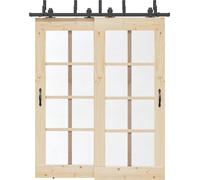 vidaXL Kit de ferrures pour portes coulissantes 183 cm acier noir