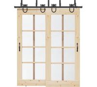 vidaXL Kit de ferrures pour portes coulissantes 183 cm acier noir