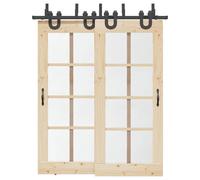 vidaXL Kit de ferrures pour portes coulissantes 183 cm acier noir