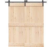 vidaXL Kit de ferrures pour portes coulissantes 200 cm acier noir