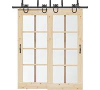 vidaXL Kit de ferrures pour portes coulissantes 200 cm acier noir