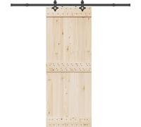 vidaXL Kit de ferrures pour portes coulissantes 213,5 cm Acier noir