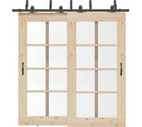 vidaXL Kit de ferrures pour portes coulissantes 213,5 cm Acier noir