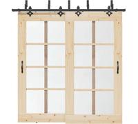 vidaXL Kit de ferrures pour portes coulissantes 213,5 cm Acier noir