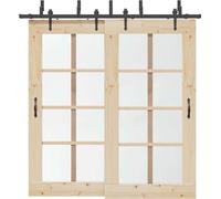 vidaXL Kit de ferrures pour portes coulissantes 213,5 cm Acier noir