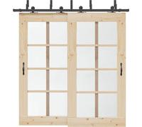 vidaXL Kit de ferrures pour portes coulissantes 213,5 cm Acier noir