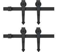 vidaXL Kit de ferrures pour portes coulissantes 2x183 cm acier noir