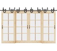 vidaXL Kit de ferrures pour portes coulissantes 366 cm acier noir