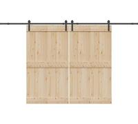 vidaXL Kit de ferrures pour portes coulissantes 366 cm acier noir