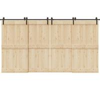 vidaXL Kit de ferrures pour portes coulissantes 400 cm acier noir