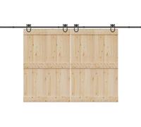 vidaXL Kit de ferrures pour portes coulissantes 400 cm acier noir