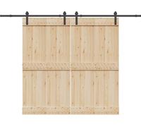 vidaXL Kit de ferrures pour portes coulissantes 427 cm acier noir