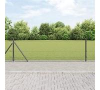 vidaXL Kit de poteaux de clôture 2 pièces Gris Acier 10 x 0.5 m 3352506 Gris G