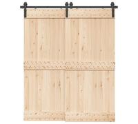 vidaXL Kit de quincaillerie de porte coulissante 183 cm Acier Noir