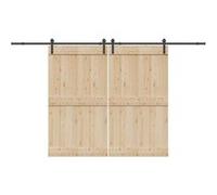 vidaXL Kit de quincaillerie de porte coulissante 183 cm Acier Noir, quincaillerie de porte coulissante, rail de porte de 3295777 Noir