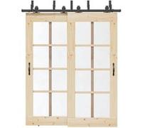 vidaXL Kit de ferrures pour portes coulissantes 183 cm acier noir