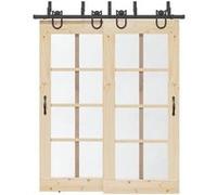 vidaXL Kit de ferrures pour portes coulissantes 183 cm acier noir