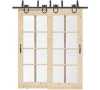 vidaXL Kit de ferrures pour portes coulissantes 200 cm acier noir