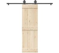 vidaXL Kit de ferrures pour portes coulissantes 200 cm acier noir
