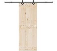 vidaXL Kit de ferrures pour portes coulissantes 213,5 cm Acier noir