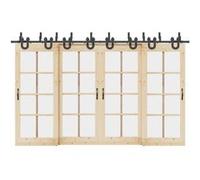 vidaXL Kit de ferrures pour portes coulissantes 366 cm acier noir