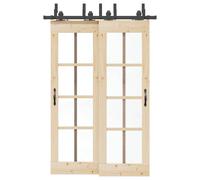 vidaXL Kit de quincaillerie porte coulissante 152,5 cm noir