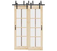 vidaXL Kit de quincaillerie porte coulissante 152,5 cm - Noir