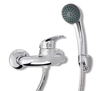 vidaXL Kit Robinet de Douche mural Mitigeur Chrome avec pomme de douche amovible