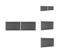 vidaXL Kit d'éléments de clôture WPC 353x105 cm Noir - Panneaux de clôture