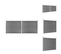 vidaXL Kit d'éléments de clôture WPC 353x146 cm Gris - Panneaux de clôture