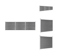vidaXL Kit d'éléments de clôture WPC 526x146 cm Gris - Panneaux de clôture