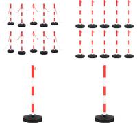 vidaXL Kit poteau à chaîne avec 10 m de chaîne en plastique - Kit poteau à chaîne - Kit poteau à chaîne - Kit poteau de signalisation - Kit poteau de signalisation