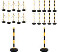 vidaXL Kit poteau à chaîne avec 10 m de chaîne en plastique - Kit poteau à chaîne - Kit poteau à chaîne - Kit poteau de signalisation - Kit poteau de signalisation