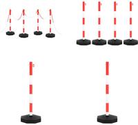 vidaXL Kit poteau à chaîne avec 10 m de chaîne en plastique - Kit poteau à chaîne - Kit poteau à chaîne - Kit poteau de signalisation - Kit poteau de signalisation