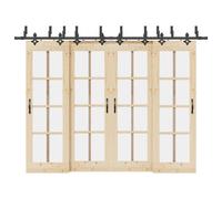 vidaXL Kit quincaillerie porte coulissante 305 cm - Acier noir