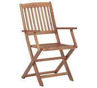 vidaXL Klappbare Gartenstühle 8 Stk. mit Kissen Massivholz Akazie