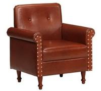 vidaXL Fauteuil de salon en cuir véritable marron