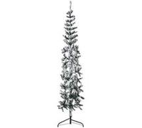 vidaXL Demi sapin de Noël artificiel mince 180 cm floqué de neige
