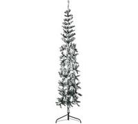vidaXL Demi sapin de Noël artificiel mince avec neige floquée 240 cm