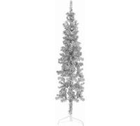 vidaXL Demi-sapin de Noël mince – argenté 120 cm