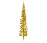 vidaXL Demi sapin de Noël mince 180 cm avec support Doré