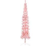 vidaXL Demi sapin de Noël artificiel rose 210 cm avec support