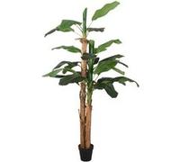vidaXL Bananier artificiel 19 feuilles 180 cm avec pot en plastique, vert